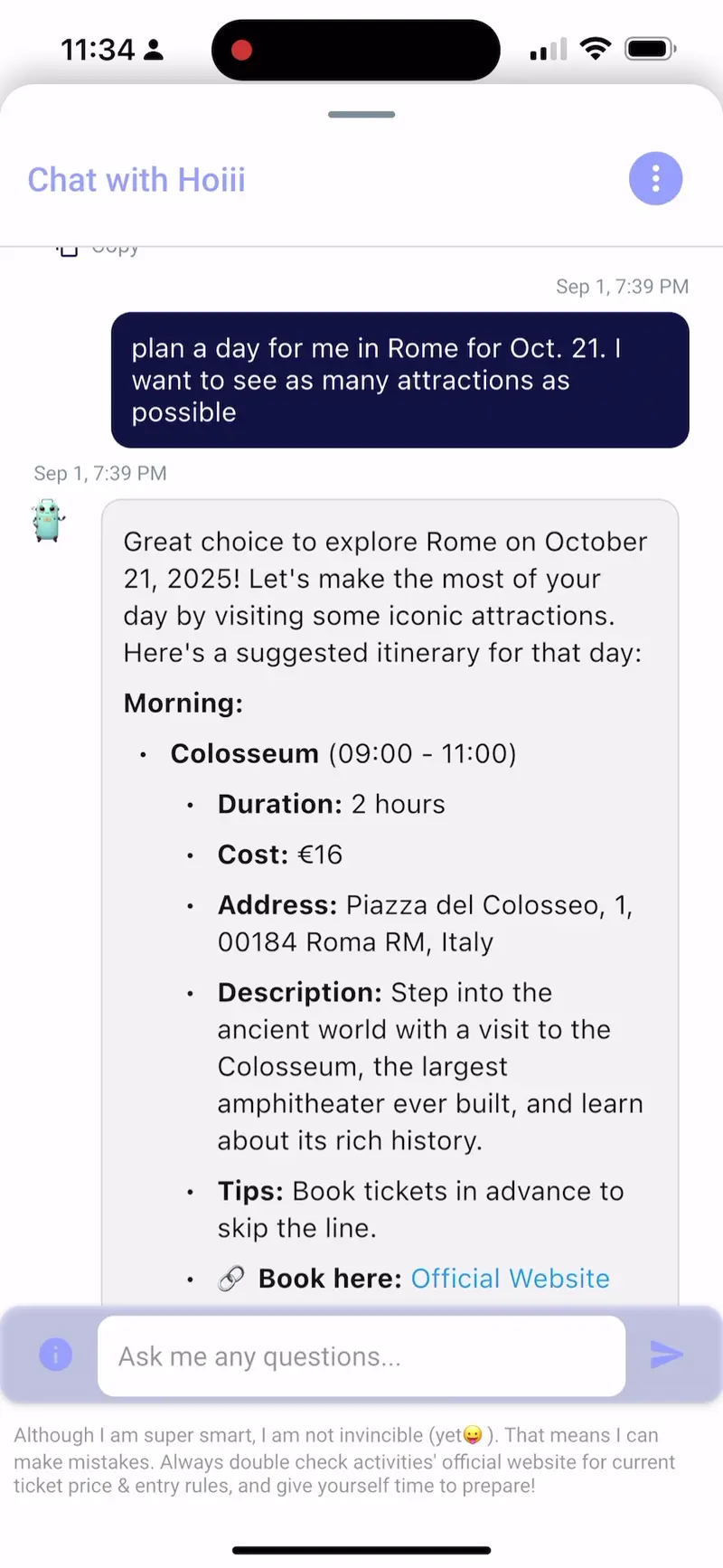 itinerary